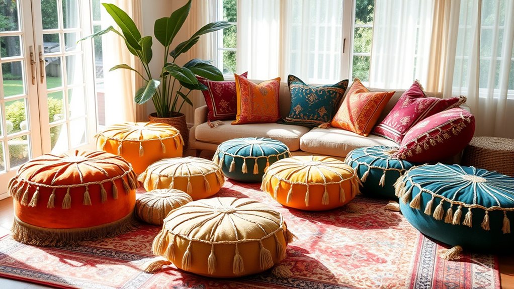 chic boho pouf selection
