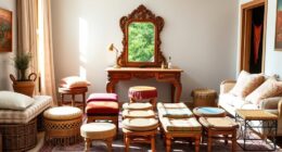 chic boho vanity stools