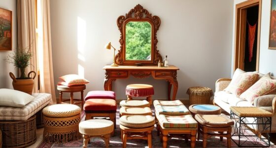 chic boho vanity stools