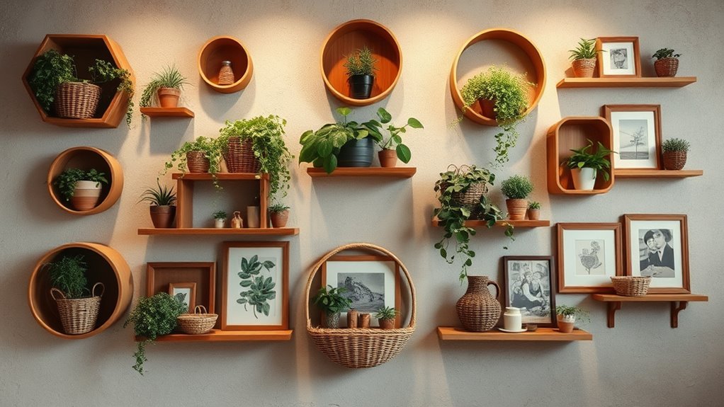 chic boho wall shelves