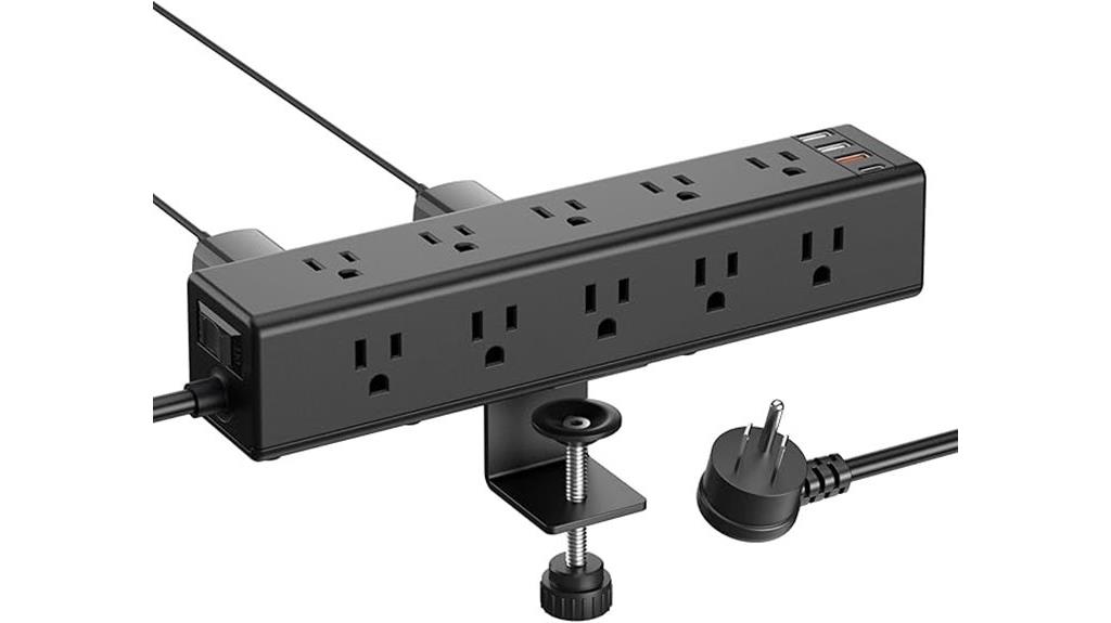 clamp mounted power strip