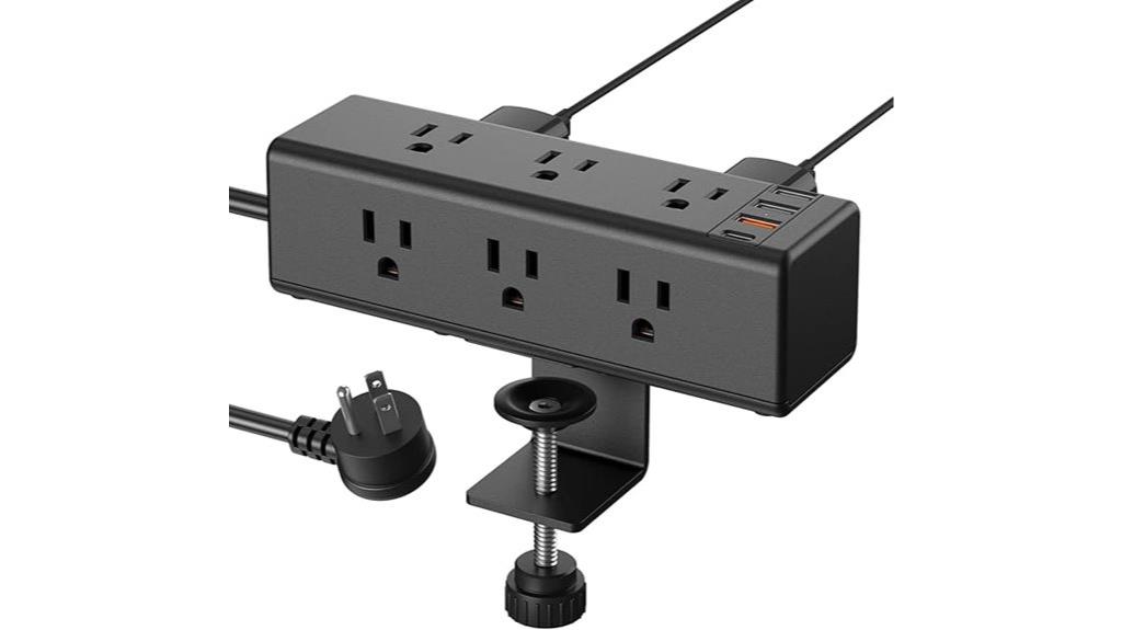 clamp power strip with outlets