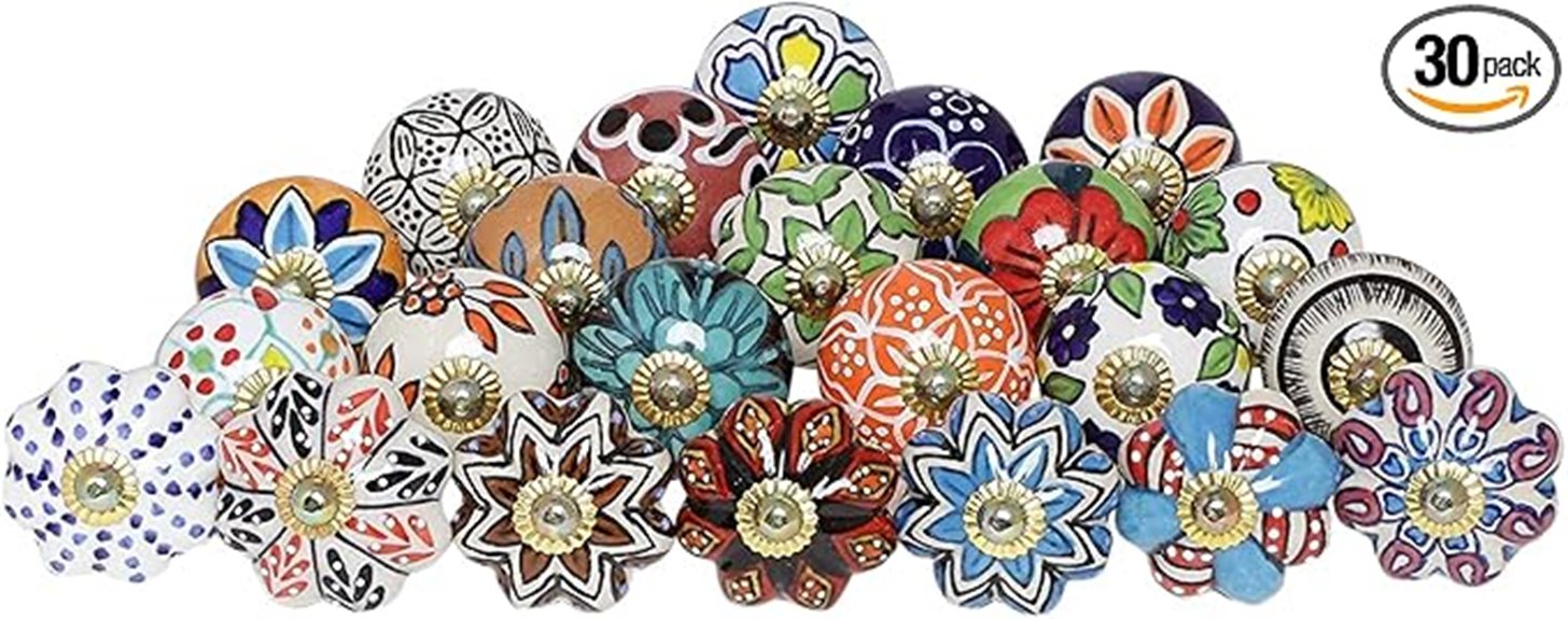 colorful ceramic drawer knobs