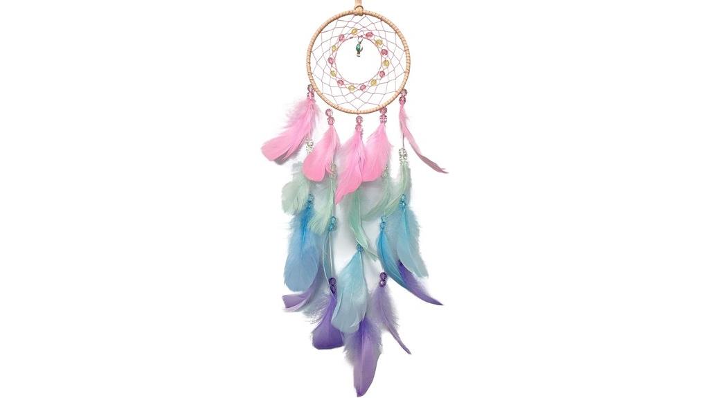 colorful handmade feather decor
