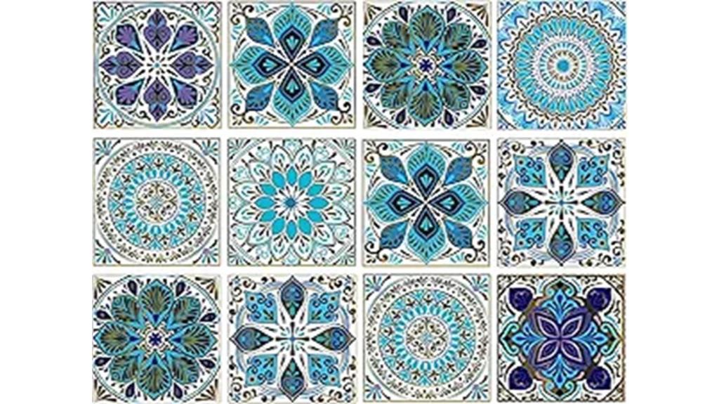colorful mandala tile stickers