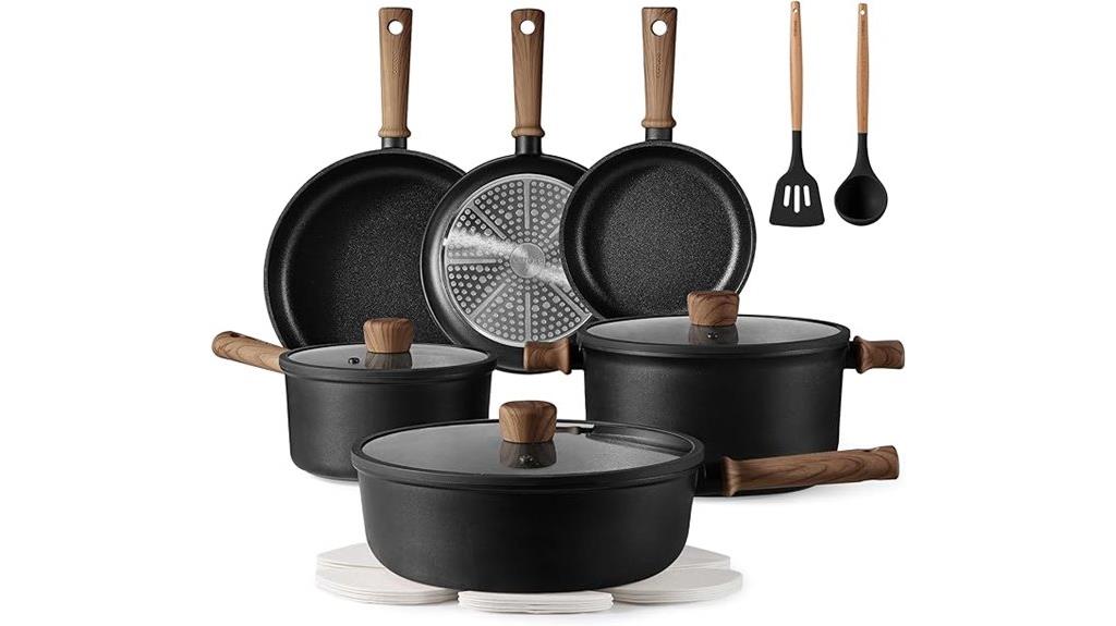complete 16 piece nonstick cookware