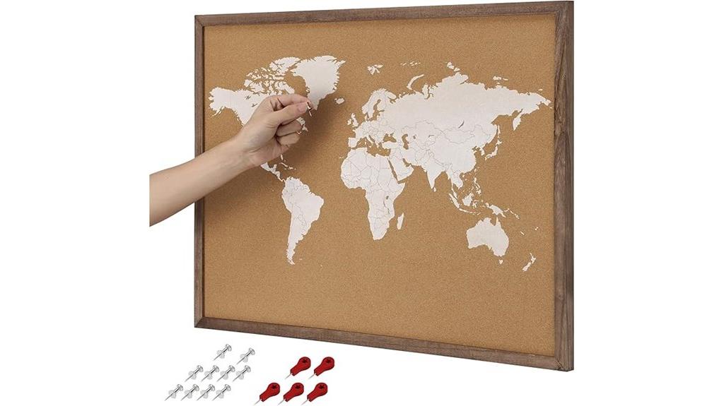 cork map with pins