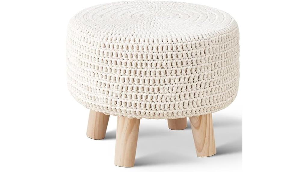 cotton knitted pouf ottoman