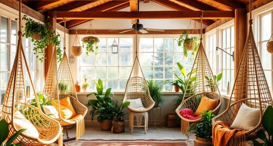 cozy boho hanging chairs