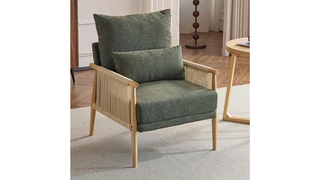 cozy chenille rattan chair