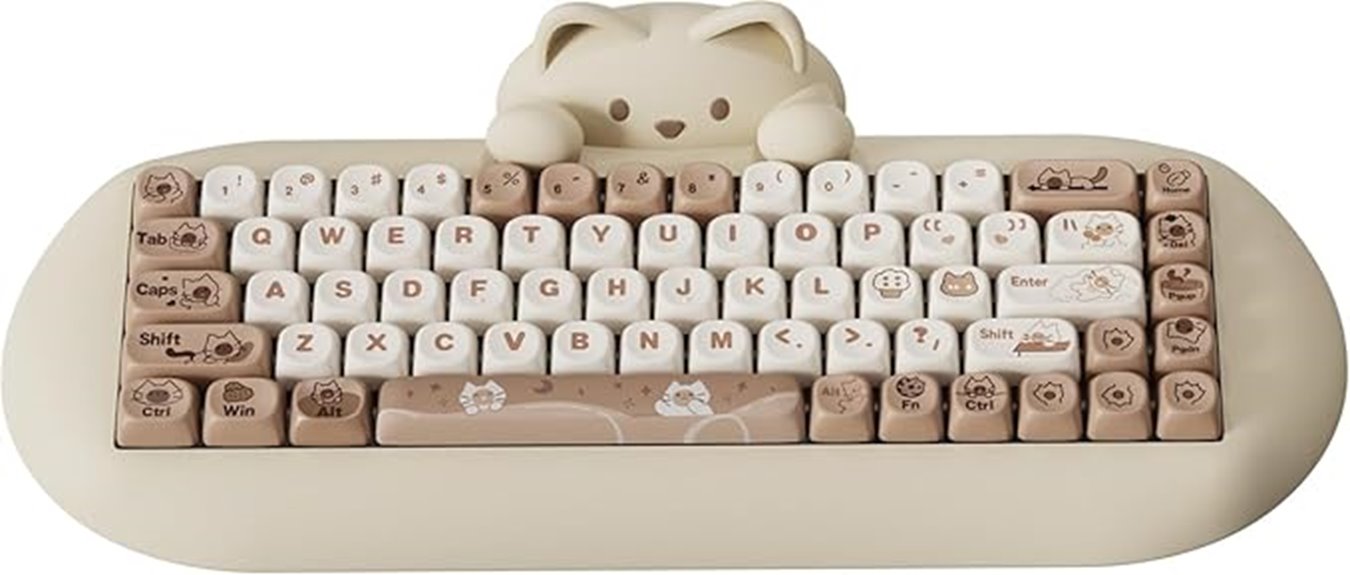 cute wireless cat keyboard