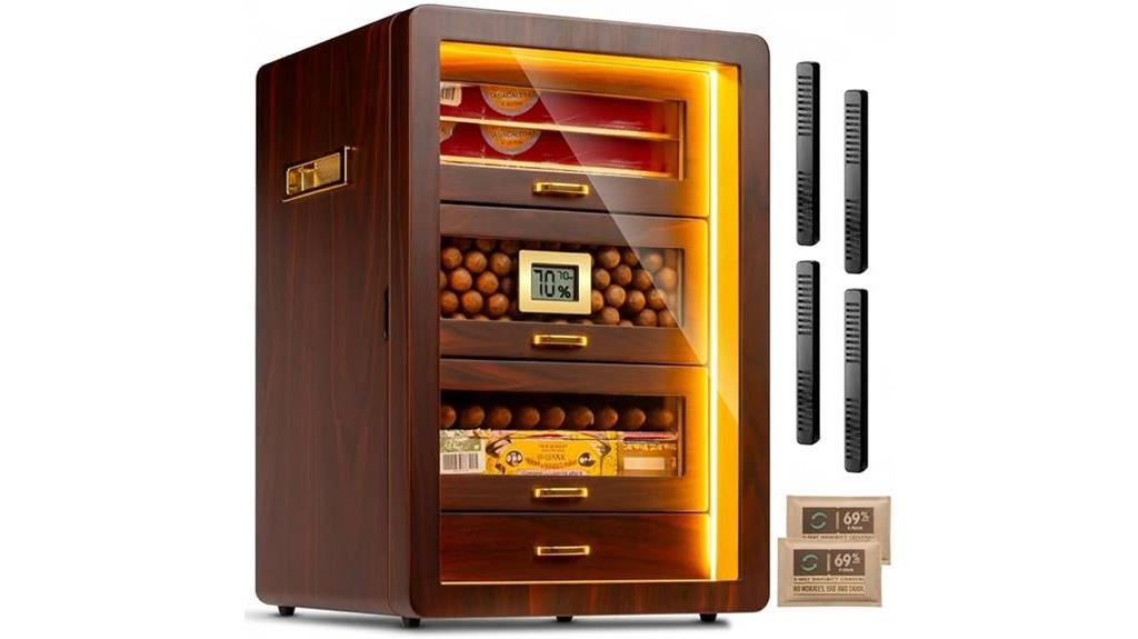 desktop humidor with digital controls