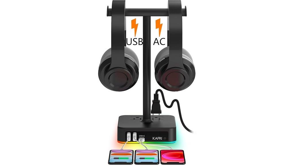 dual headphone stand with usb c