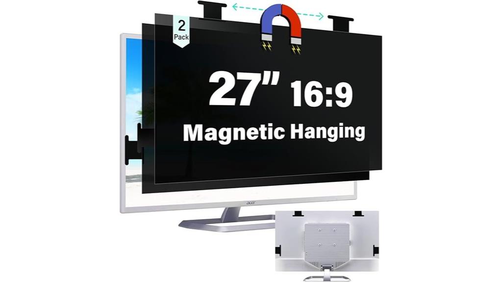 dual magnetic widescreen privacy