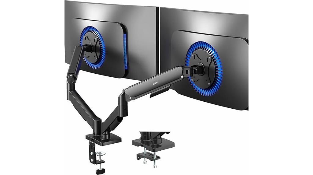 dual monitor pneumatic stand