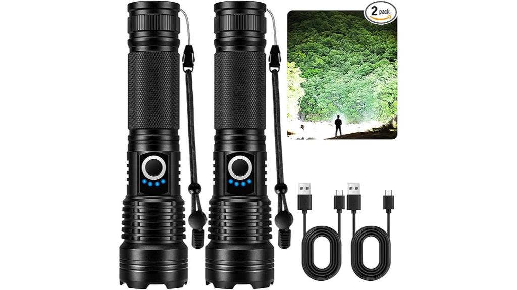 dual rechargeable bright flashlights