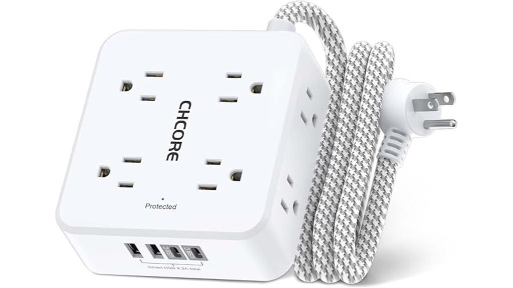 eight outlets four usb