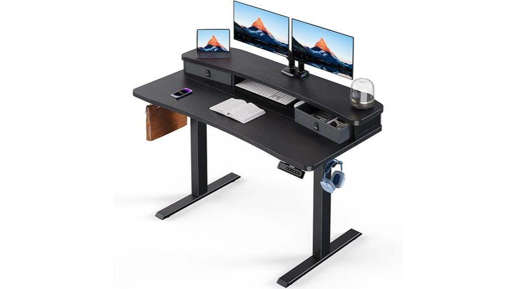 electric desk with drawers