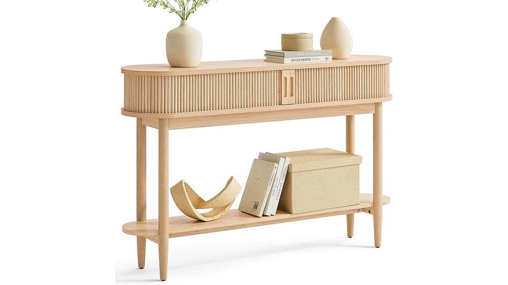 elegant fluted storage console