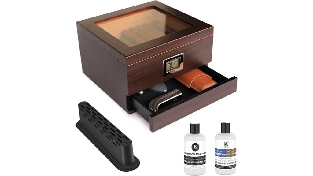 elegant glass cedar humidor