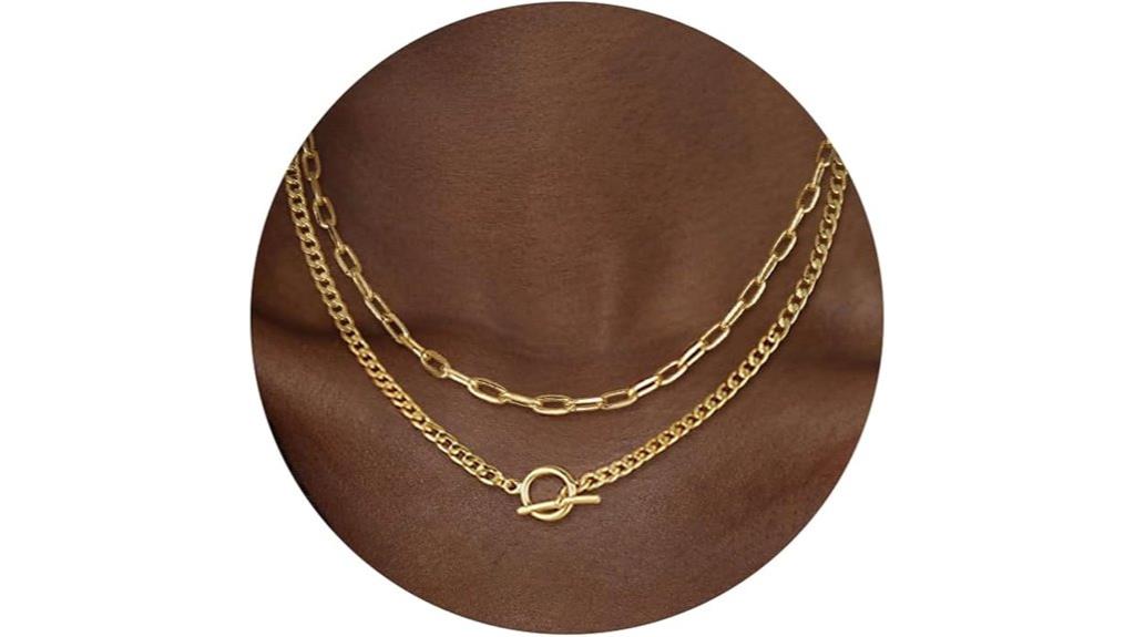 elegant layered gold necklace