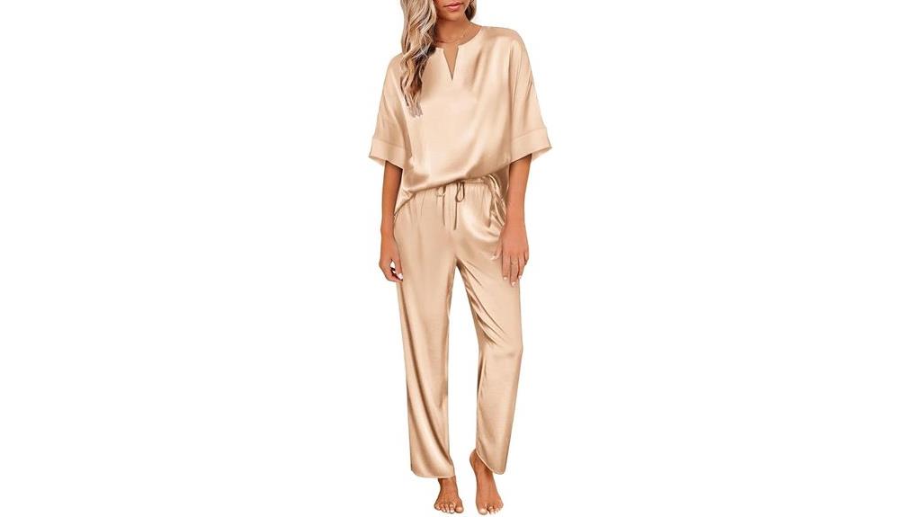 elegant satin pajama set