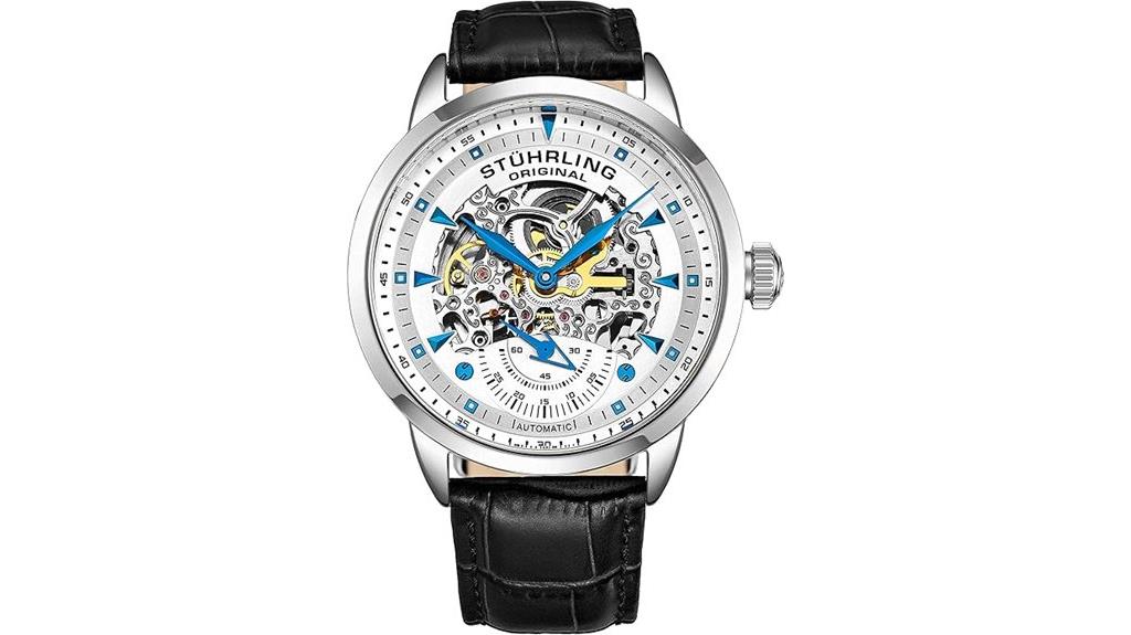 elegant skeleton automatic watch