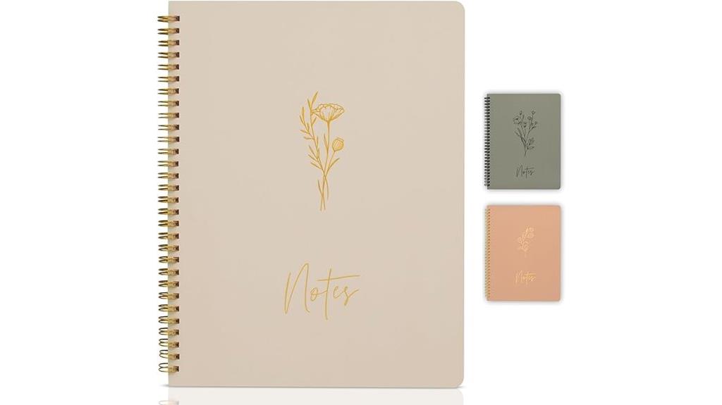 elegant spiral notebook journal