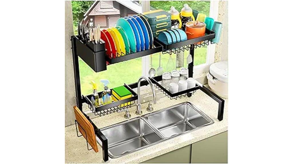 extendable large capacity sink rack