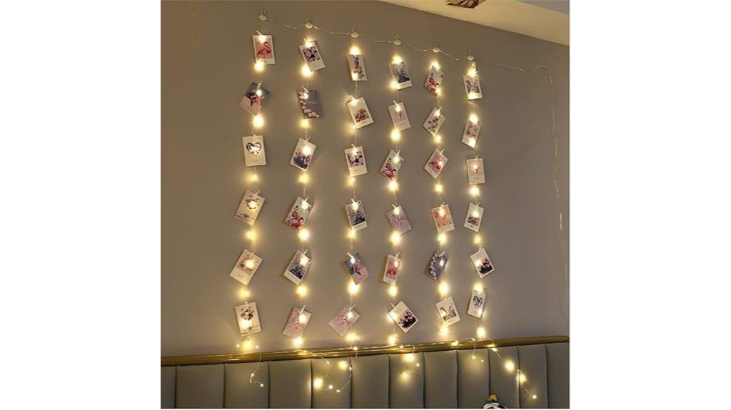 fairy light string with clips