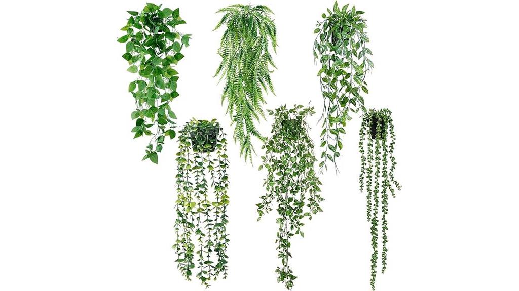 fake eucalyptus hanging plants