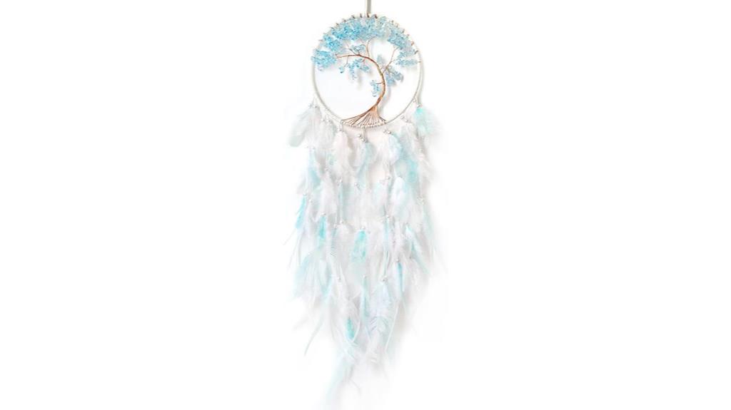 feathers crystals dreamcatcher decor