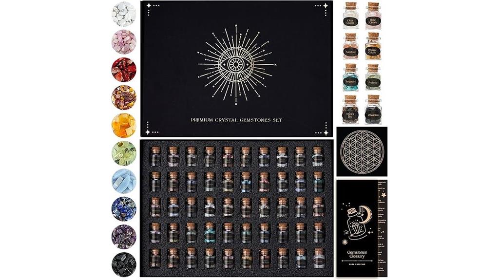 fifty crystal healing spell jars