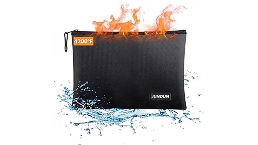 fireproof document bag size