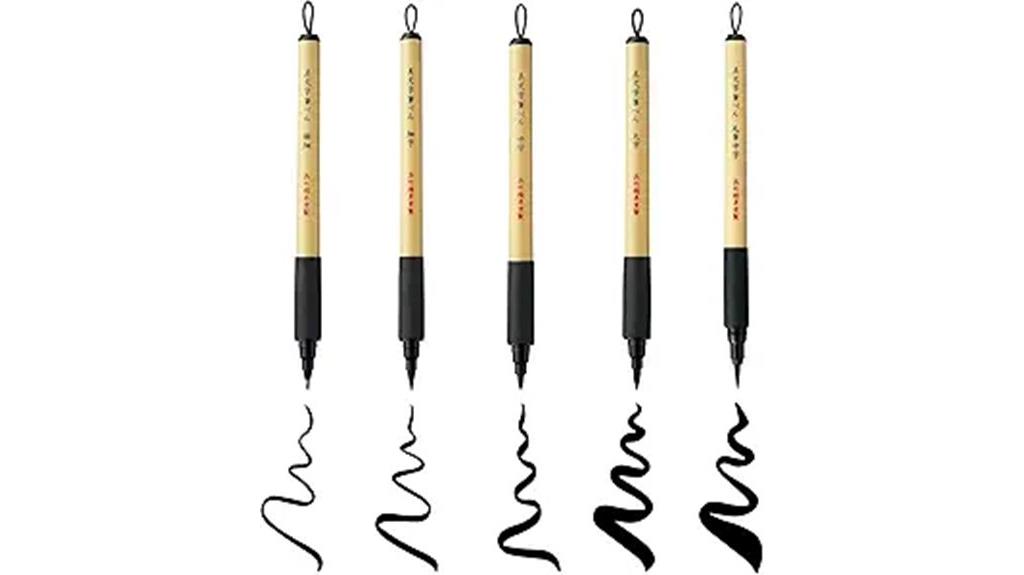 five piece brush pen set