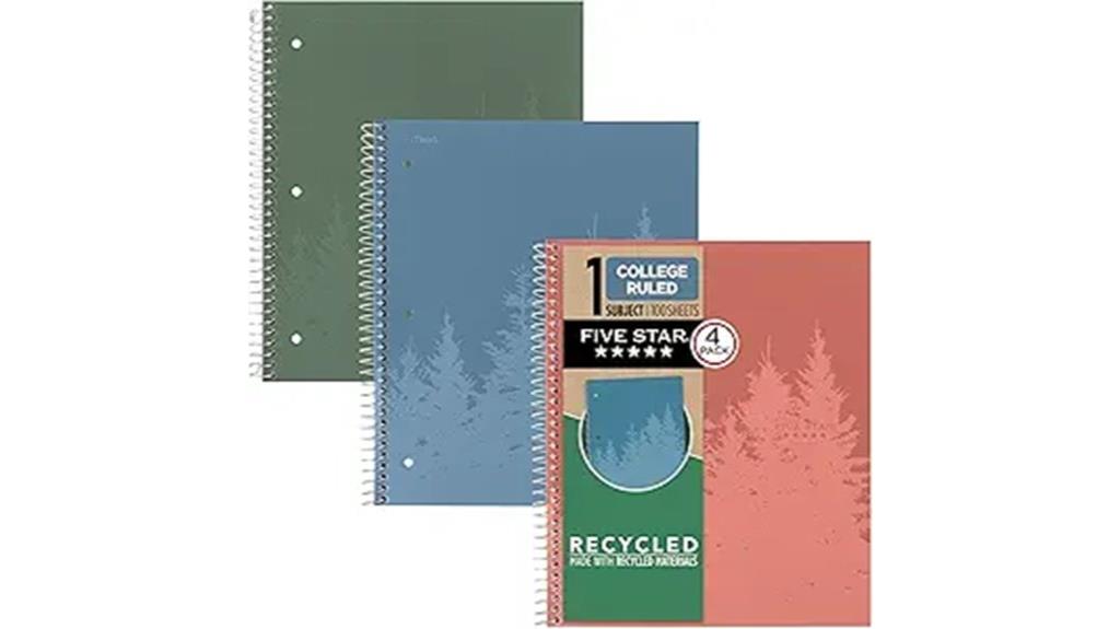 five star spiral notebook