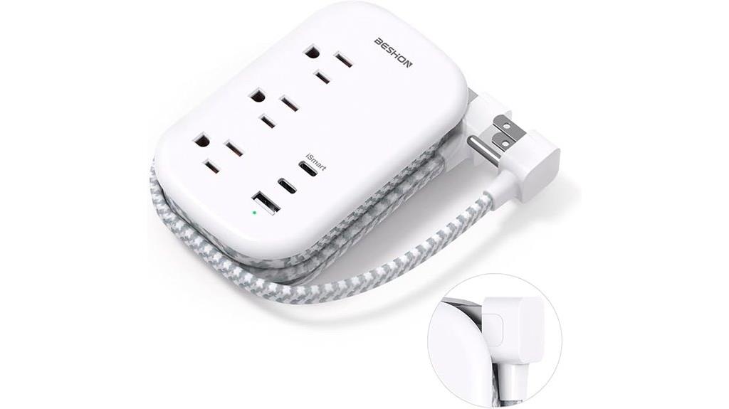 flat plug power strip