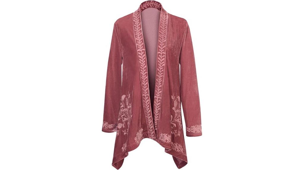 floral embroidered kimono cardigan