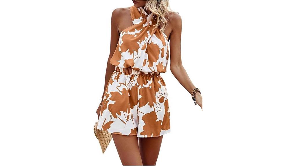 floral halter jumpsuit