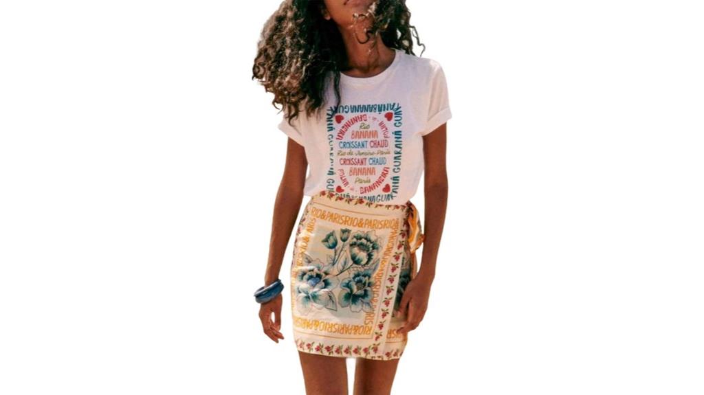 floral high waist beach skirt