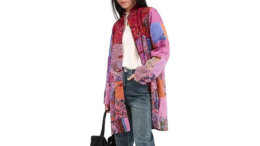 floral patchwork windbreaker coat