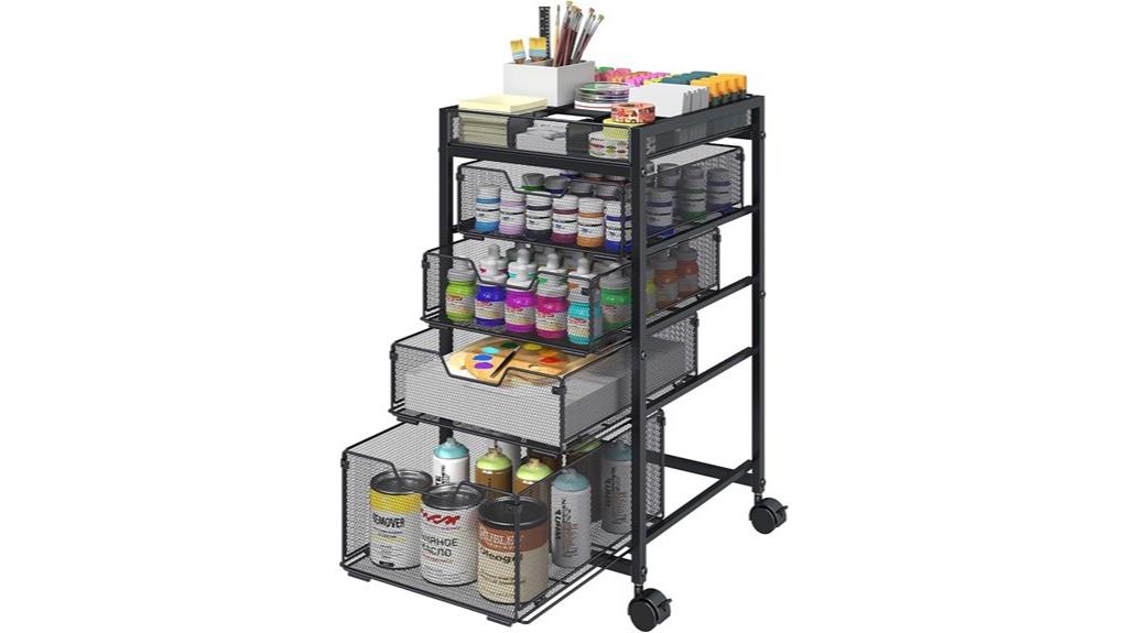 four drawer rolling cart