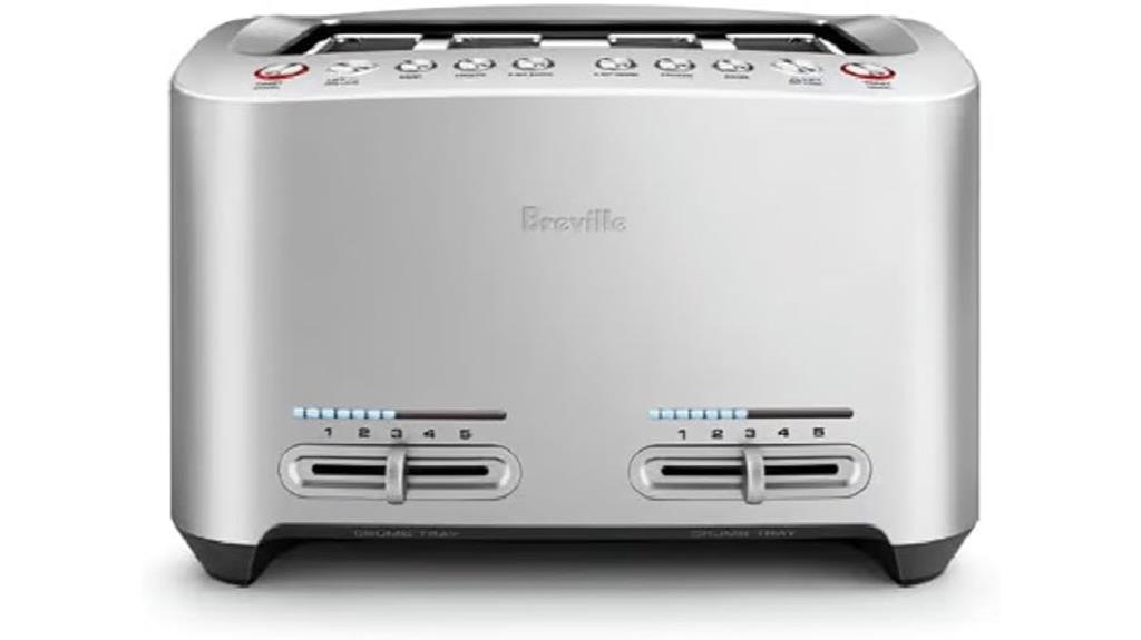 four slice stainless steel toaster