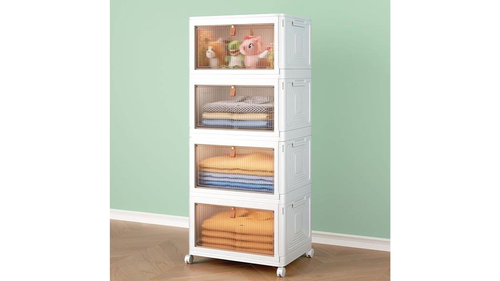 four tier storage bins