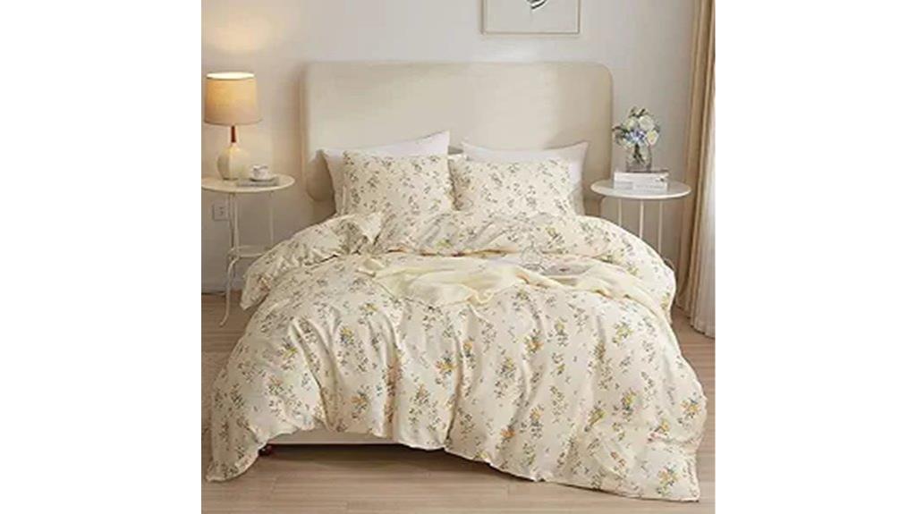 full size green floral duvet