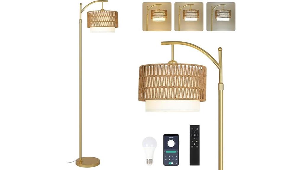 gold arc floor lamp
