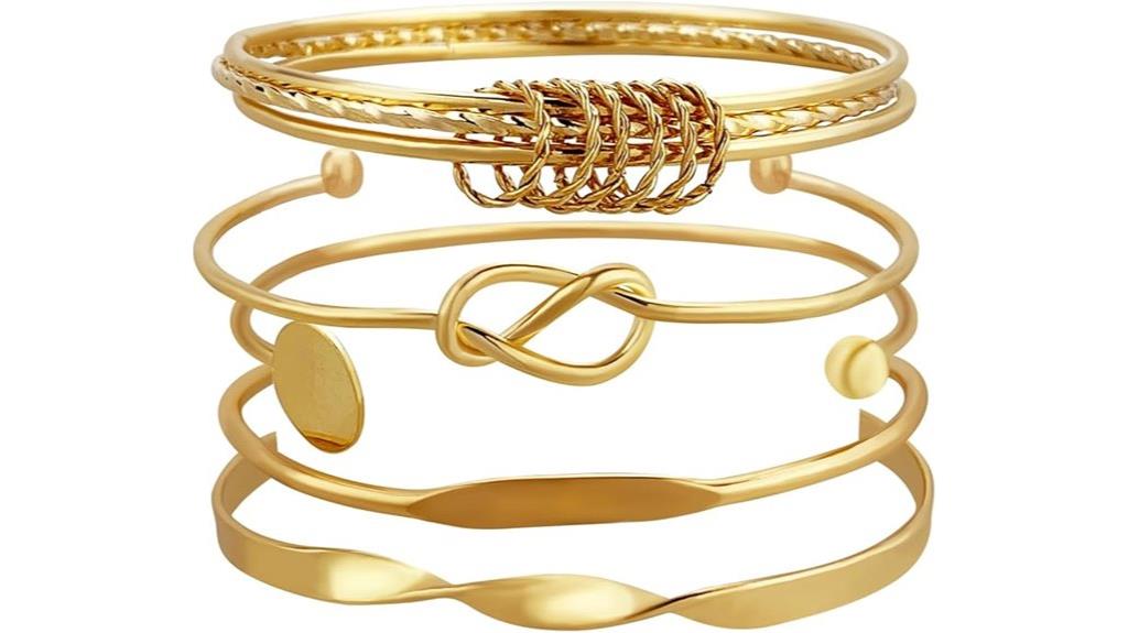gold bangle bracelets set