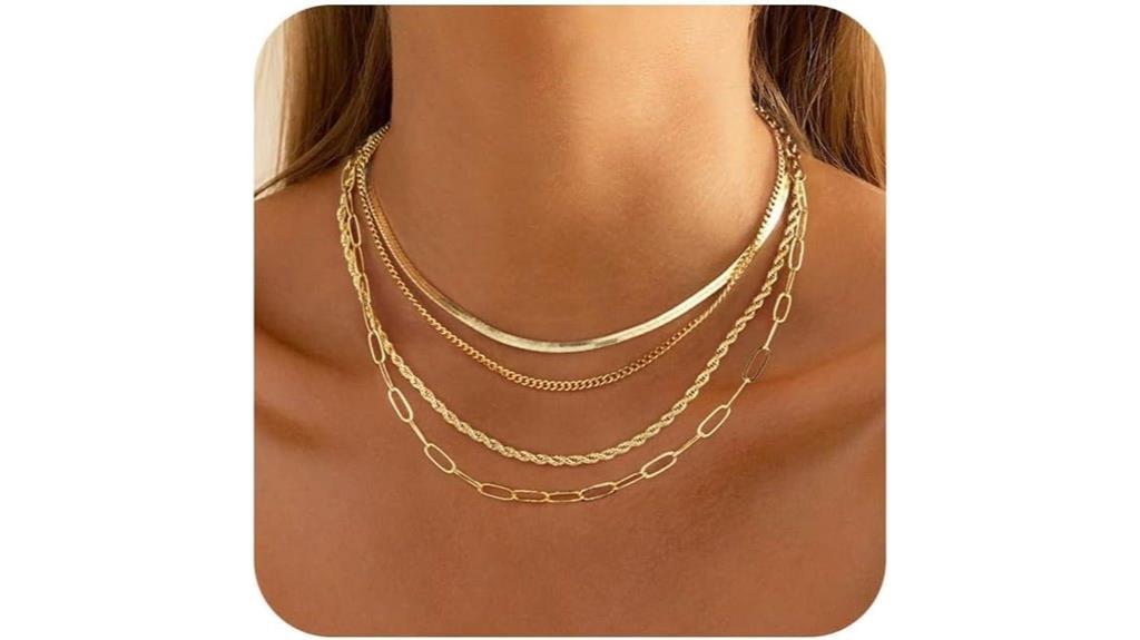 gold silver layered necklace