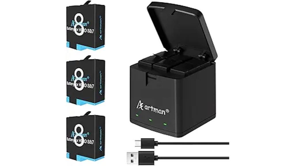 gopro batteries with charger