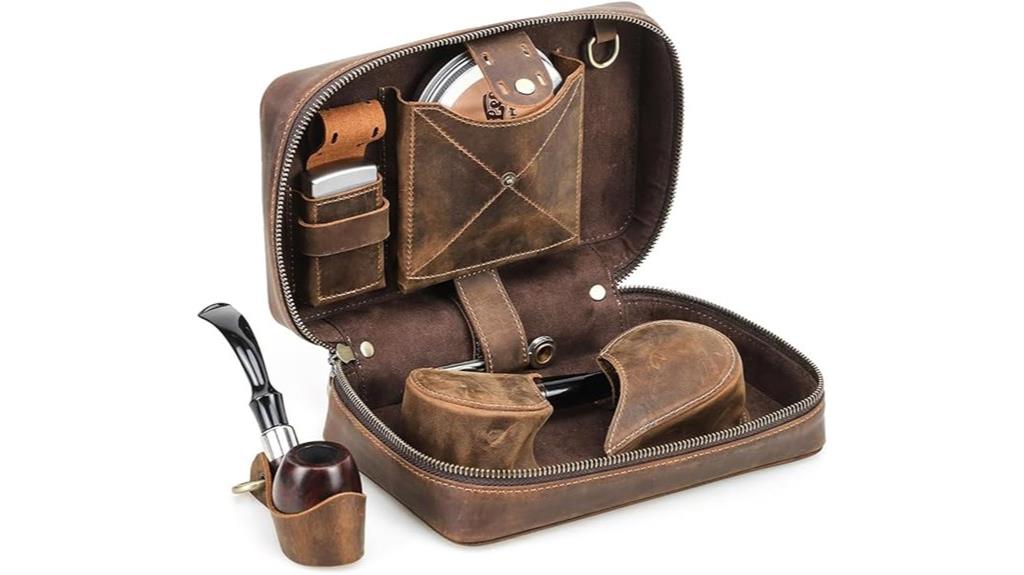handmade leather tobacco organizer